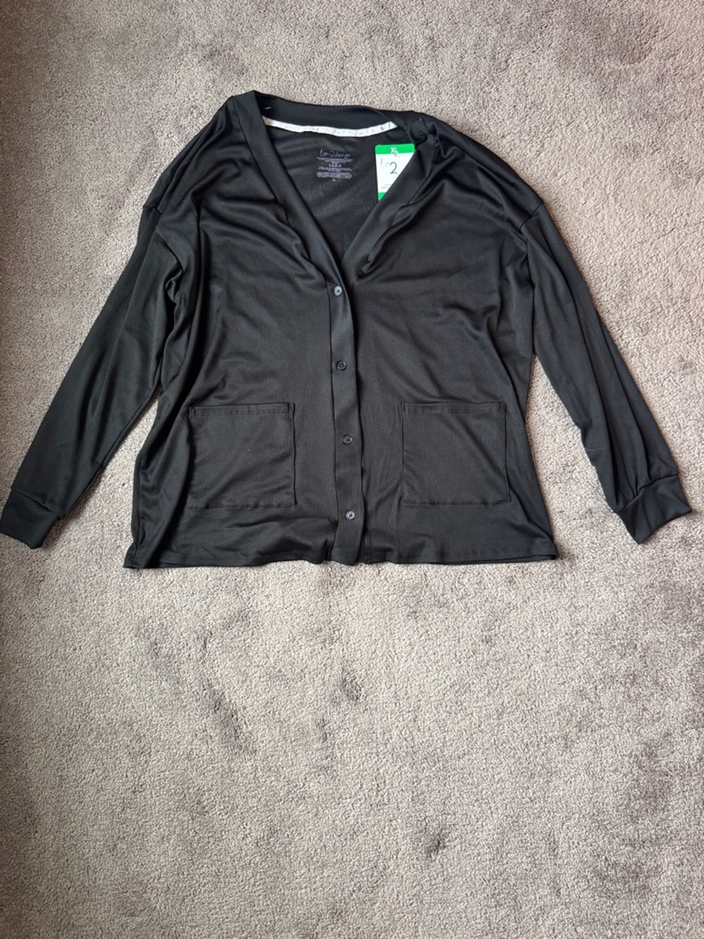 Live To Lounge Black Lightweight Cardigan Lounge Top NWT SIZE XL Casual Soft